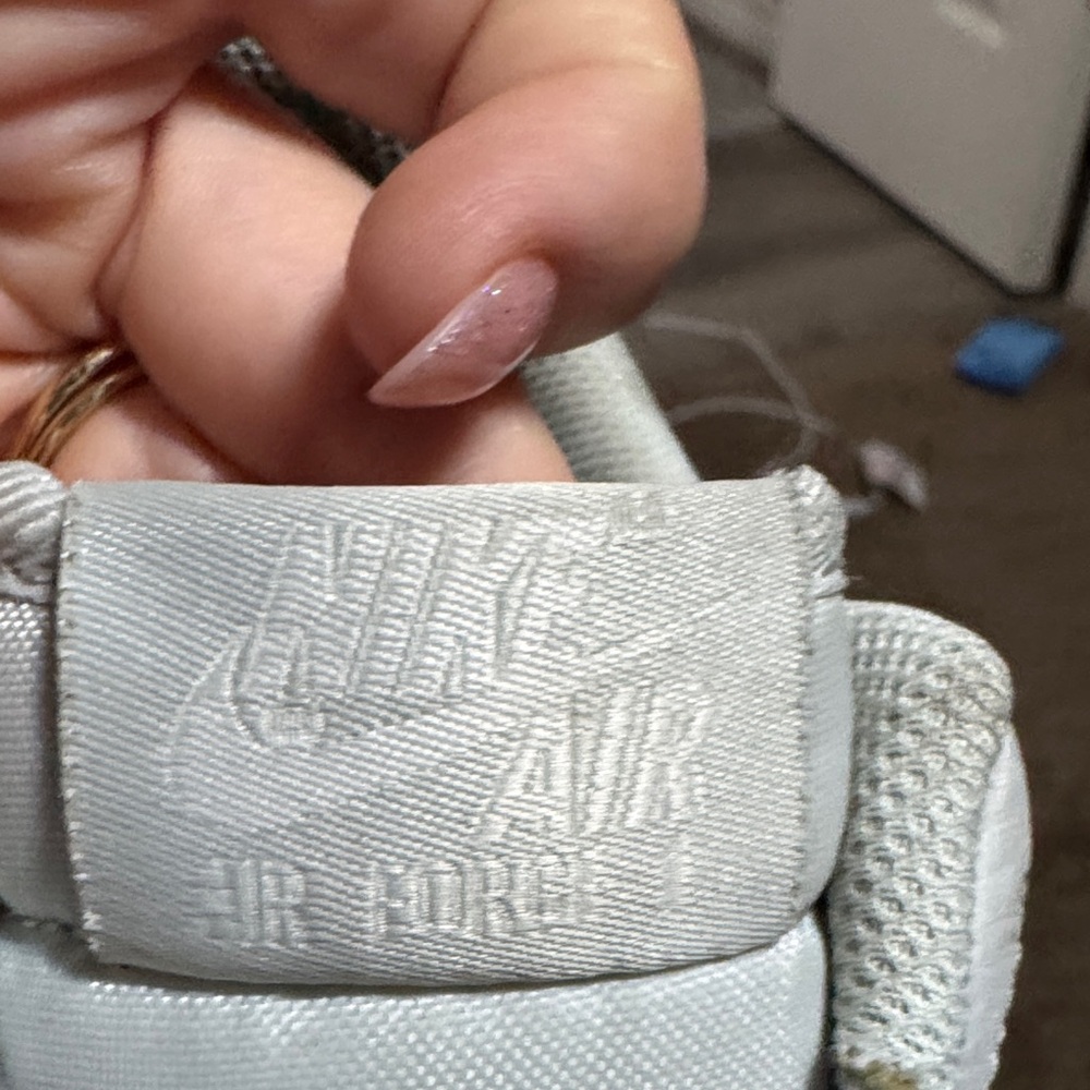 Nike Light Gray and White Air Force 1 Sneakers - Picture 5 of 6